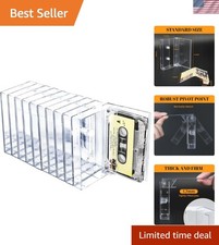 10-Pack Cassette Tape Storage Cases Holder - Clear Plastic Audio Cassette O...
