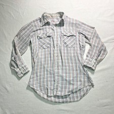 Vtg 70s Levi's Shirt Mens Medium Plaid Long Sleeve Button Down Western Disco