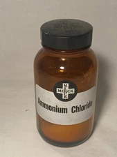 c1940s Merck, Merck Ammonium Chloride Merck & Co. Rahway, N.J., Medicine Bottle