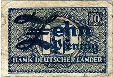 Banknote Bank deutscher L&auml;nder 10 Pfennig 1948 WBZ-12b Ro.251 P-12a