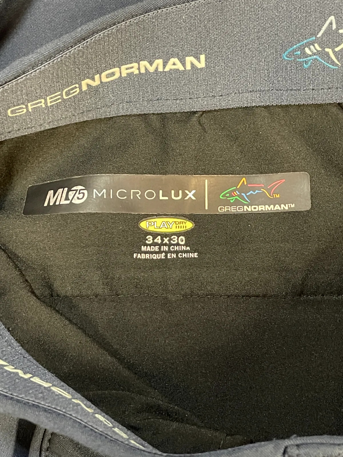 Greg Norman ML75 Microlux Golf Trousers Mens W34 L30 Navy Stretch Flat Front image 5
