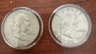 Lot of (2) 1962D FRANKLIN HALF DOLLARS 90% SILVER Circulated in Airtite Holder