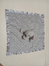 Elephant Baby Lovey Grey Minky Satin Trim Pro Goleem
