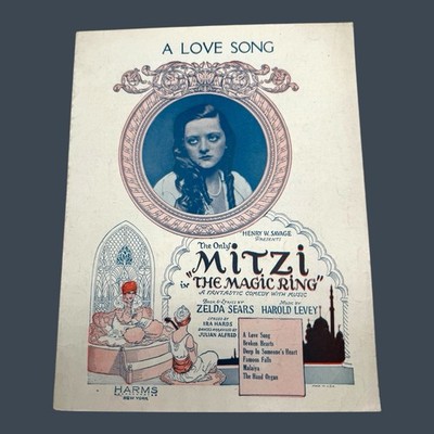 Mitzi Hajos A Love Song Sheet Music The Magic Ring Zelda Sears Harold Levy 1923