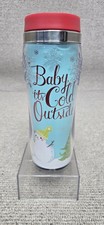 "Baby, Its Cold Outside" Double Wall Insulated Snowman Tumbler w/ Raised Pattern