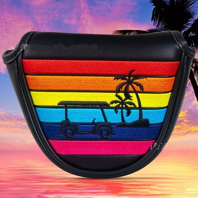 Golf Mallet Regenbogen Putter Golf Kopfdecke Magneitc Schwarz 