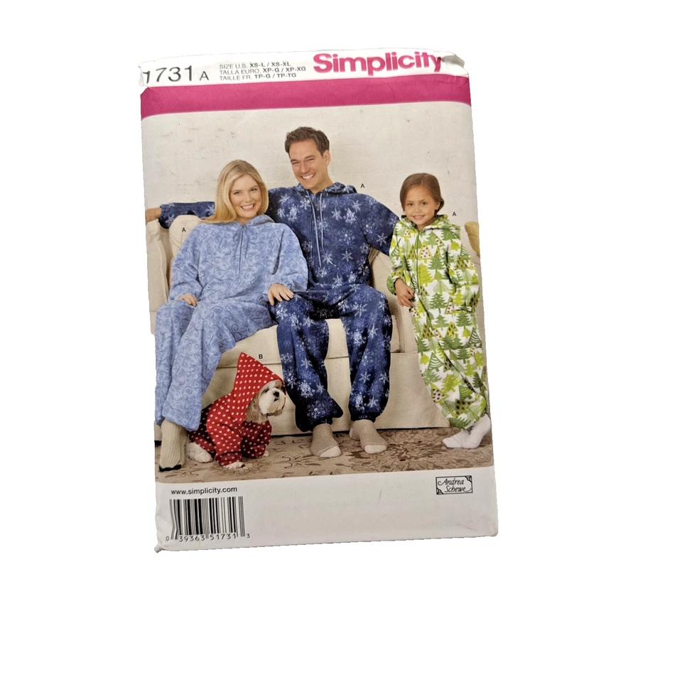 Simplicity 1731 Sewing Pattern – Child’s, Teen’s Adult Fleece and Dog Uncut - Image 3 of 4