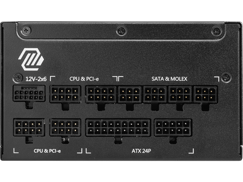 MSI - MAG A1000GL PCIE 5, 80 GOLD Fully Modular Gaming PSU, 12V-2×6 Cable, ATX 3 - Picture 3 of 12