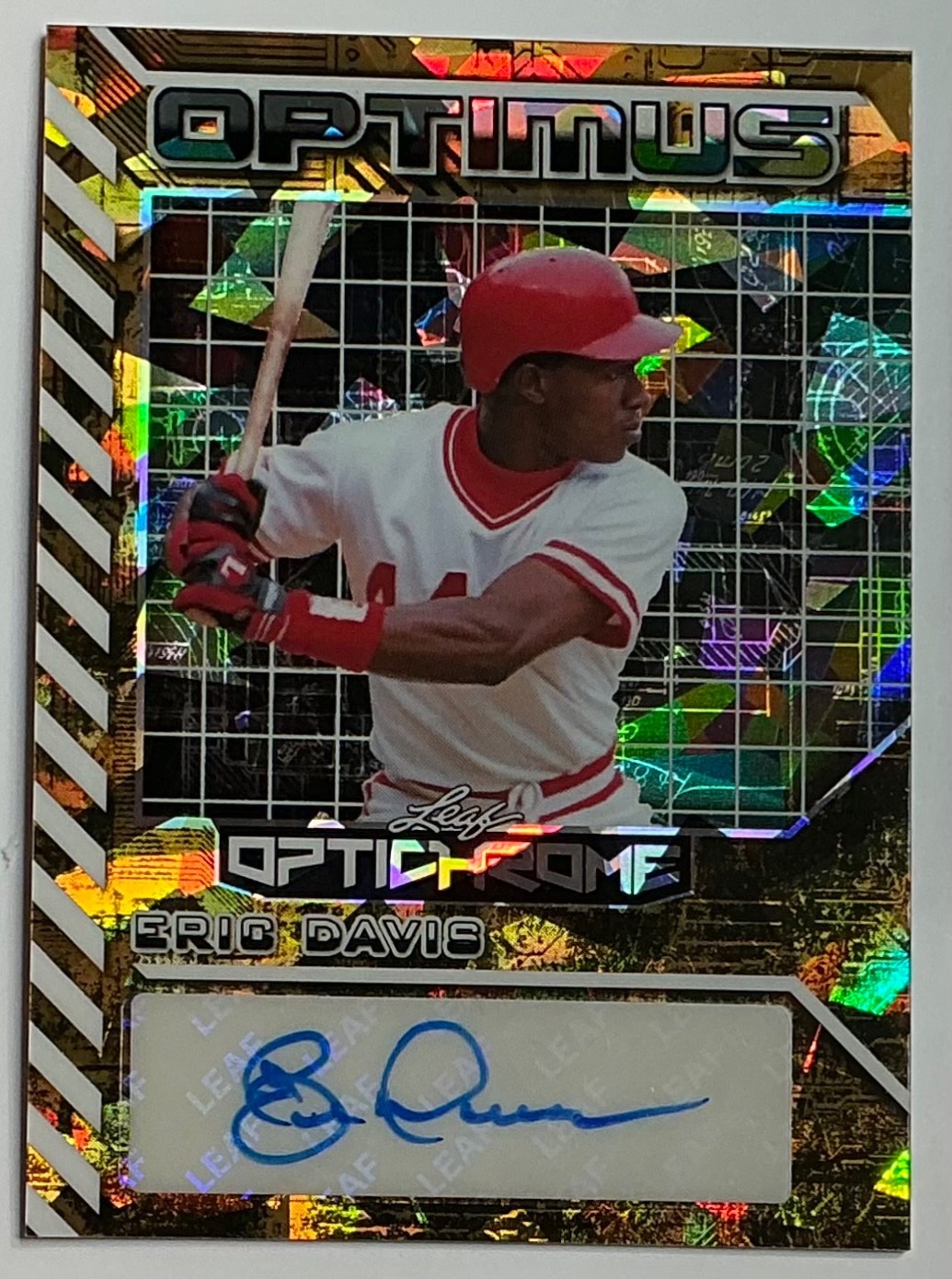 2025 Leaf Optichrome Eric Davis Auto Autograph Crystal Gold #d 1/1