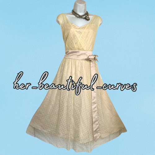 LINDY BOP POLKA DOTS VINTAGE STYLE OCCASION PARTY DRESS SIZE 20 fits 18 - Picture 4 of 6