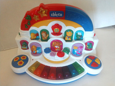 Vintage Chicco Animal Orchestra Piano Keyboard Toy Sounds And Lights Working