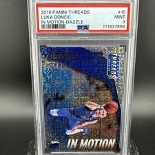 Luka Doncic 2018-19 Panini Threads In Motion Dazzle #15 PSA 9 Rookie Mavericks