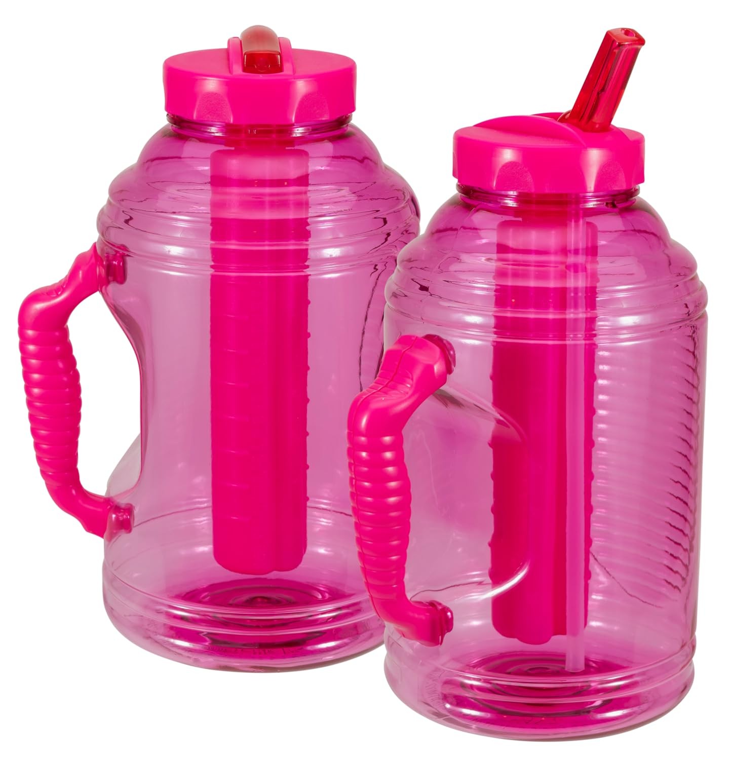 2-Pack 80 oz Big Freeze Sports Water Bottle with Freezer Stick and Handle | H...