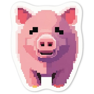 Aufkleber Sticker ''Pixel Art Schwein'' (DW044605)