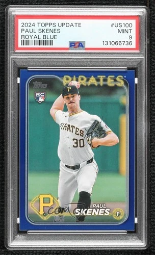 2024 Topps Update Royal Blue Paul Skenes #US100 PSA 9 MINT e0q