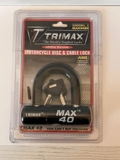 Trimax - MAX40BK - Ultra-High Max 40 Security Disc/Cable Lock, Black
