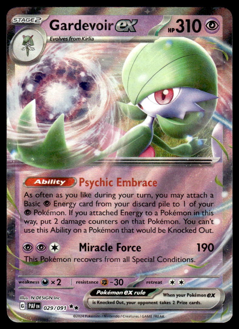 Pokemon TCG SV: Paldean Fates #029/091 Gardevoir ex NM