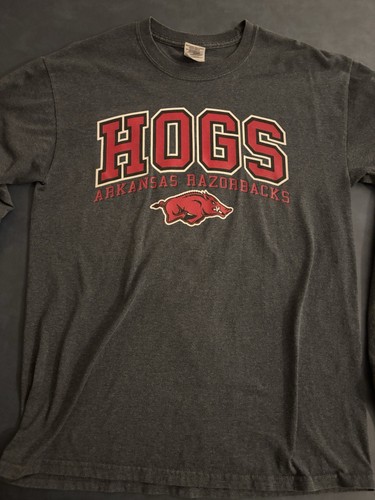 Arkansas Razorbacks HOGS Gray Long Sleeve Gildan Shirt Size Medium | eBay