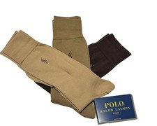 Polo Ralph Lauren Men's 3-Pairs Dress/Casual Socks Tan/Brown