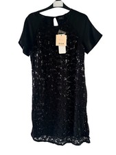 Lace / Sequined Midi Dress by VILA Size S Black NWT (RRP £48 ) 