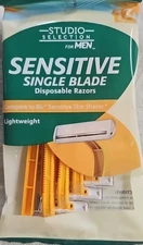 Studio Selection for Men Sensitive Single Blade Disposable Razors 12pk