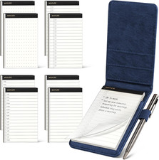 10 Pieces Small Notepad Holder Set Pocket Notebook Blue 3 X 5 Inch