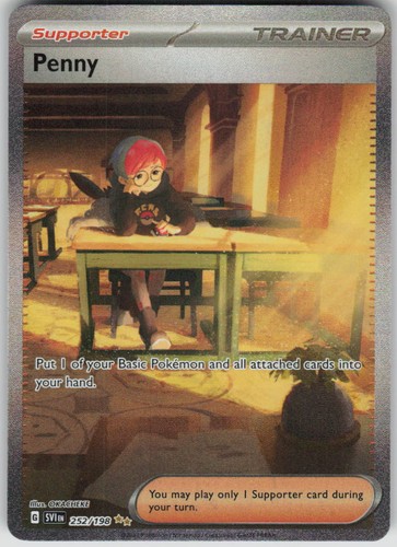 Pokemon Penny 252/198 Scarlet & Violet Base Set Holofoil SIR NM