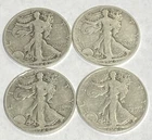 1928 S Walking Liberty Half Dollars - Set Of 4 Circulated - LOW MINTAGE!