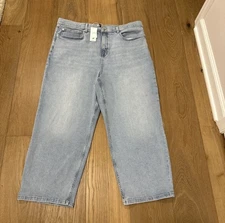 Spanx Jeans Womens 26 Blue Wide Leg High Rise Stretch Denim Flare Pants Casual