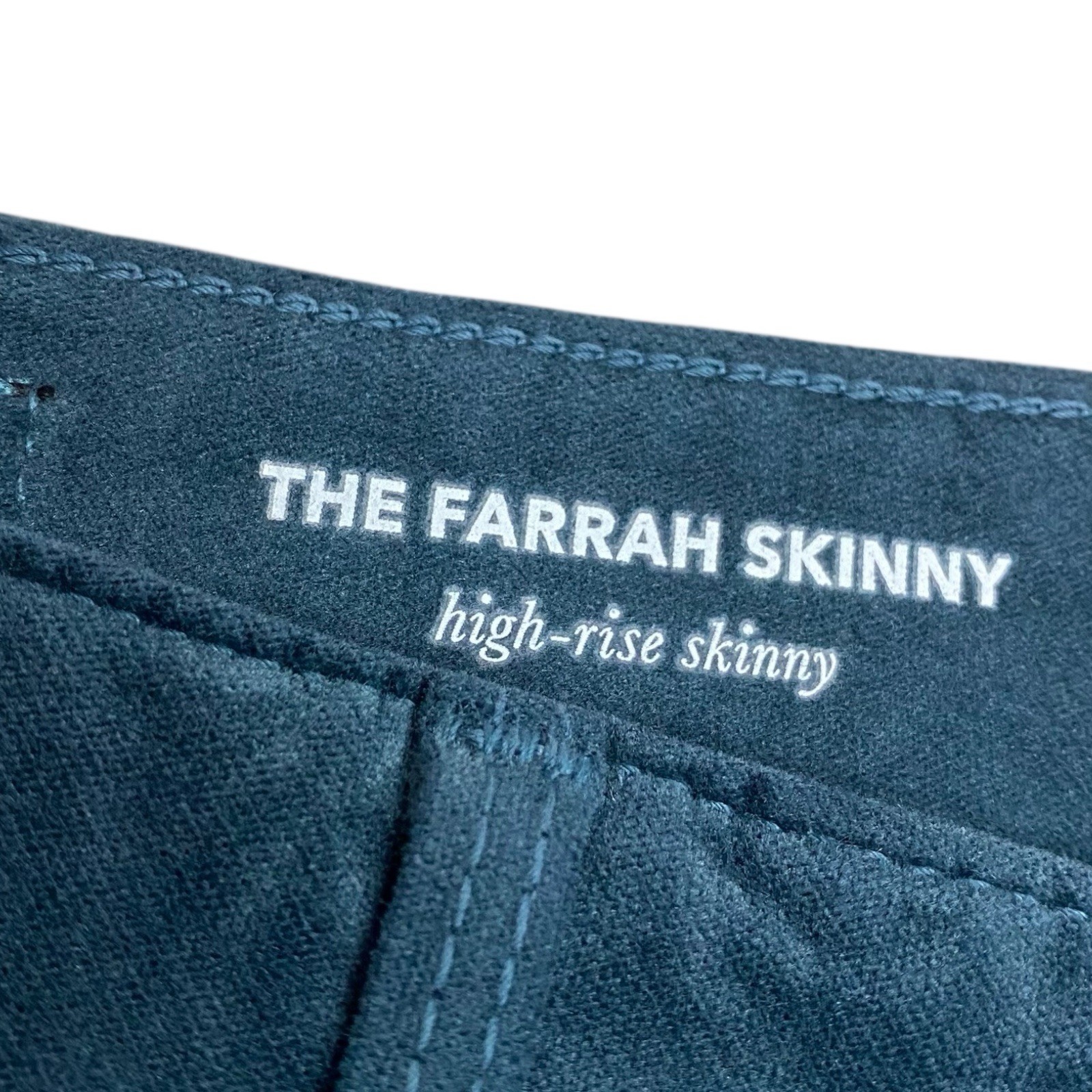 AG Adriano Goldschmied Velvet Pants Womens 27 Teal Farrah Skinny High Rise NEW thumbnail 4