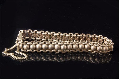 OLD CHINESE HALLMARK SILVER STERLING LINK BRACELET