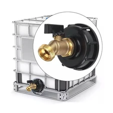 IBC to Garden Hose Adapter 2 inch S60x6 to 3/4 GHT Heavy Duty Brass Quick Valve