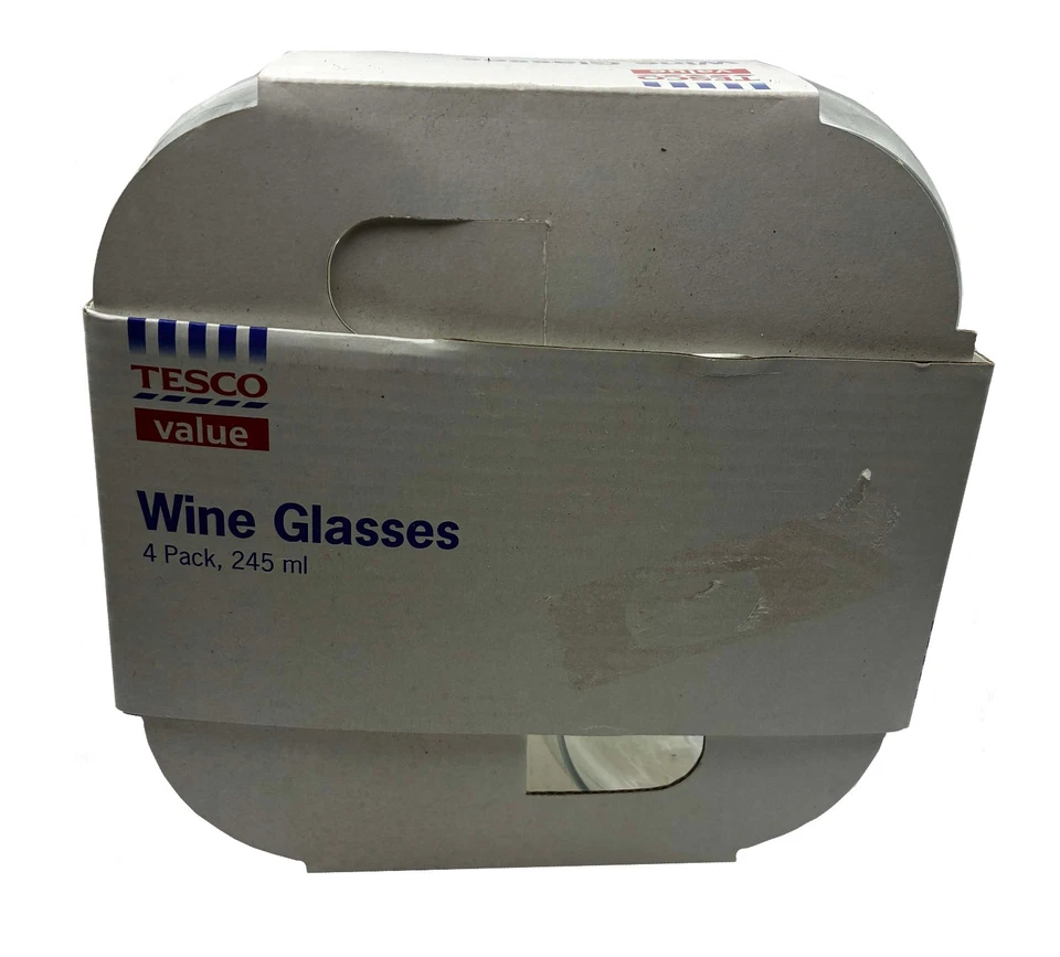 Vintage Collectable Tesco Value Wine Glasses new - Image 3 of 4