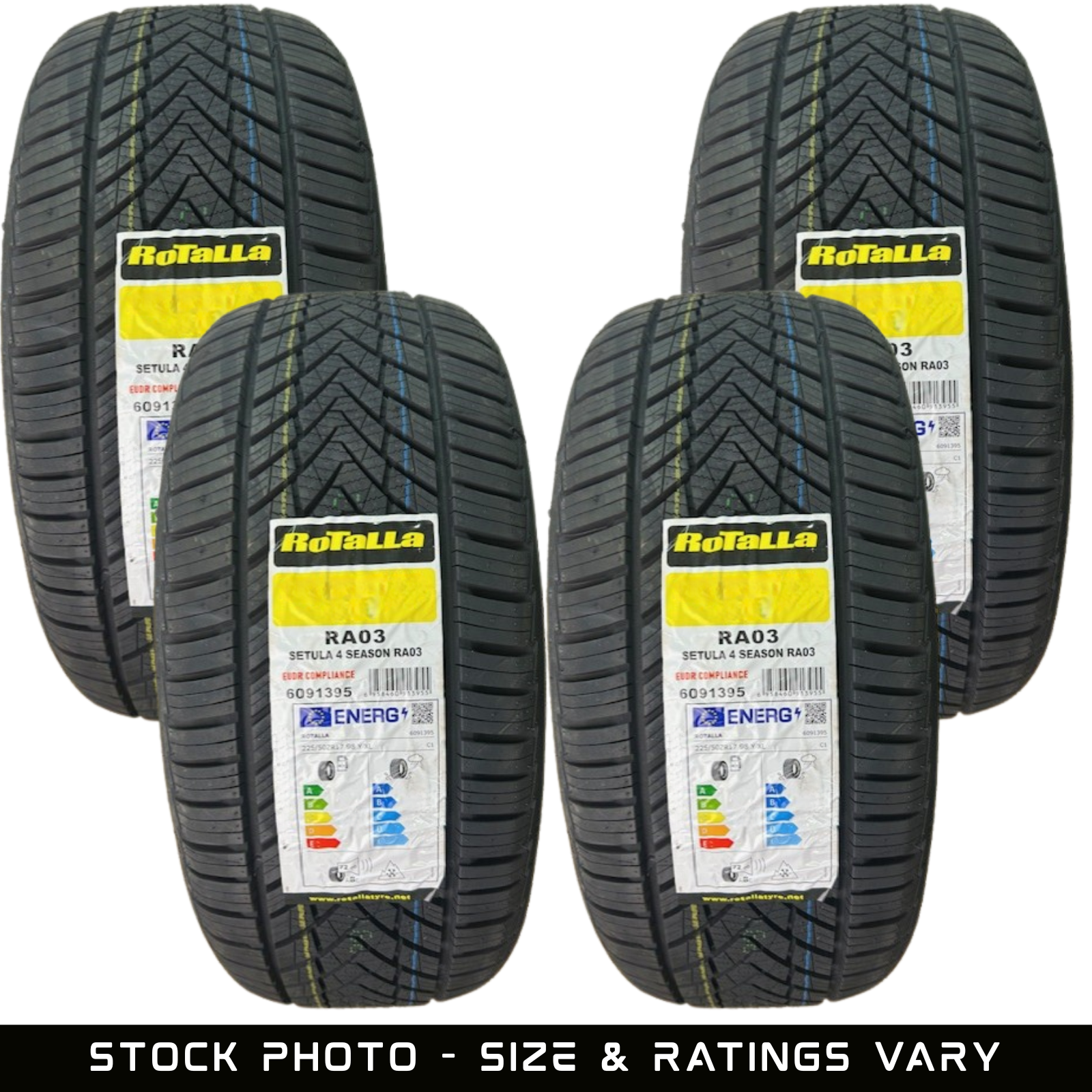 X4 195/65R15 91H ROTALLA 4SEASON RA03 M+S TYRES FOUR - C RATINGS