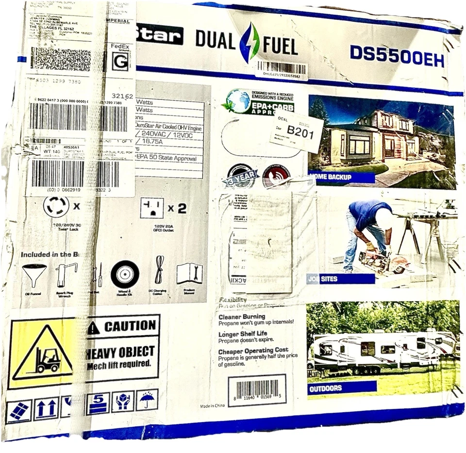 Generador portátil híbrido arranque eléctrico DuroStar DS5500EH 5500W NUEVO EN CAJA Foto 2 de 4