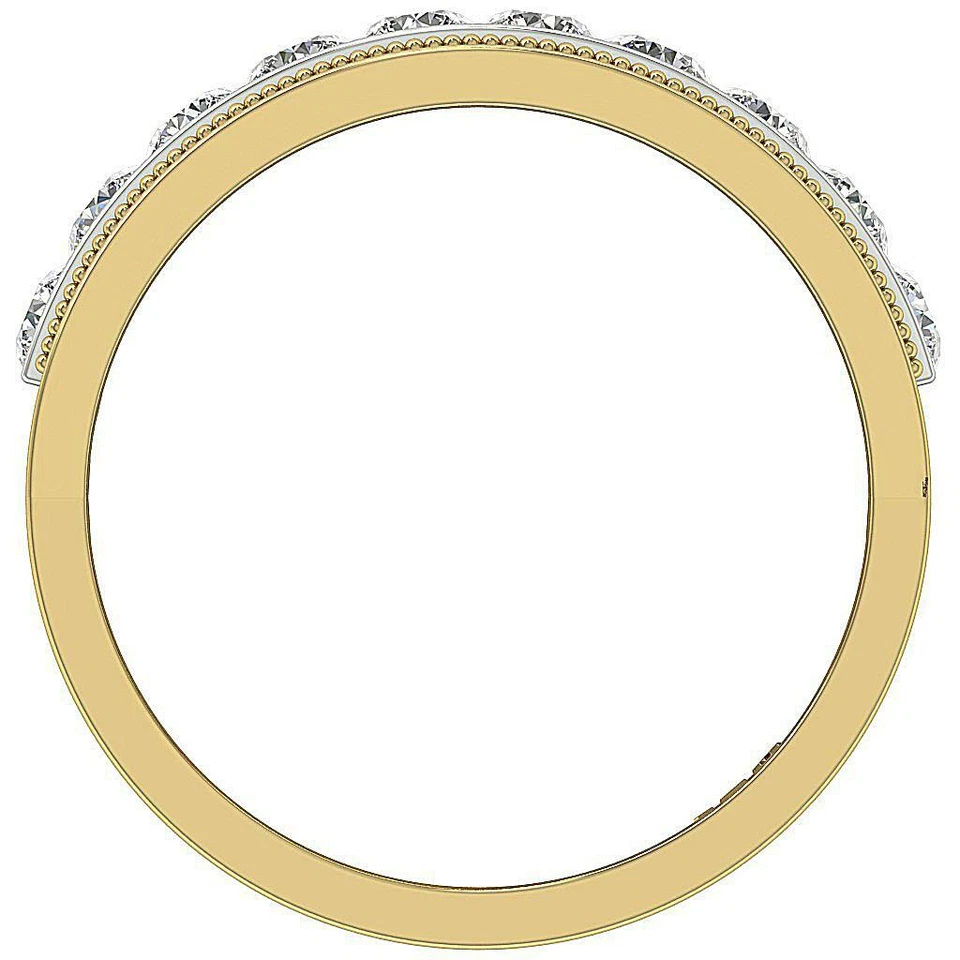 Mens Engagement Ring SI1 G 1.00 Ct Natural Real Diamond 14K Two-Tone Gold 6.00MM - Image 2 of 4