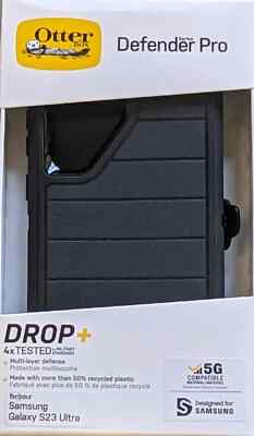 OtterBox Defender Pro Series Case and Holster For Samsung Galaxy S23 Ultra Black