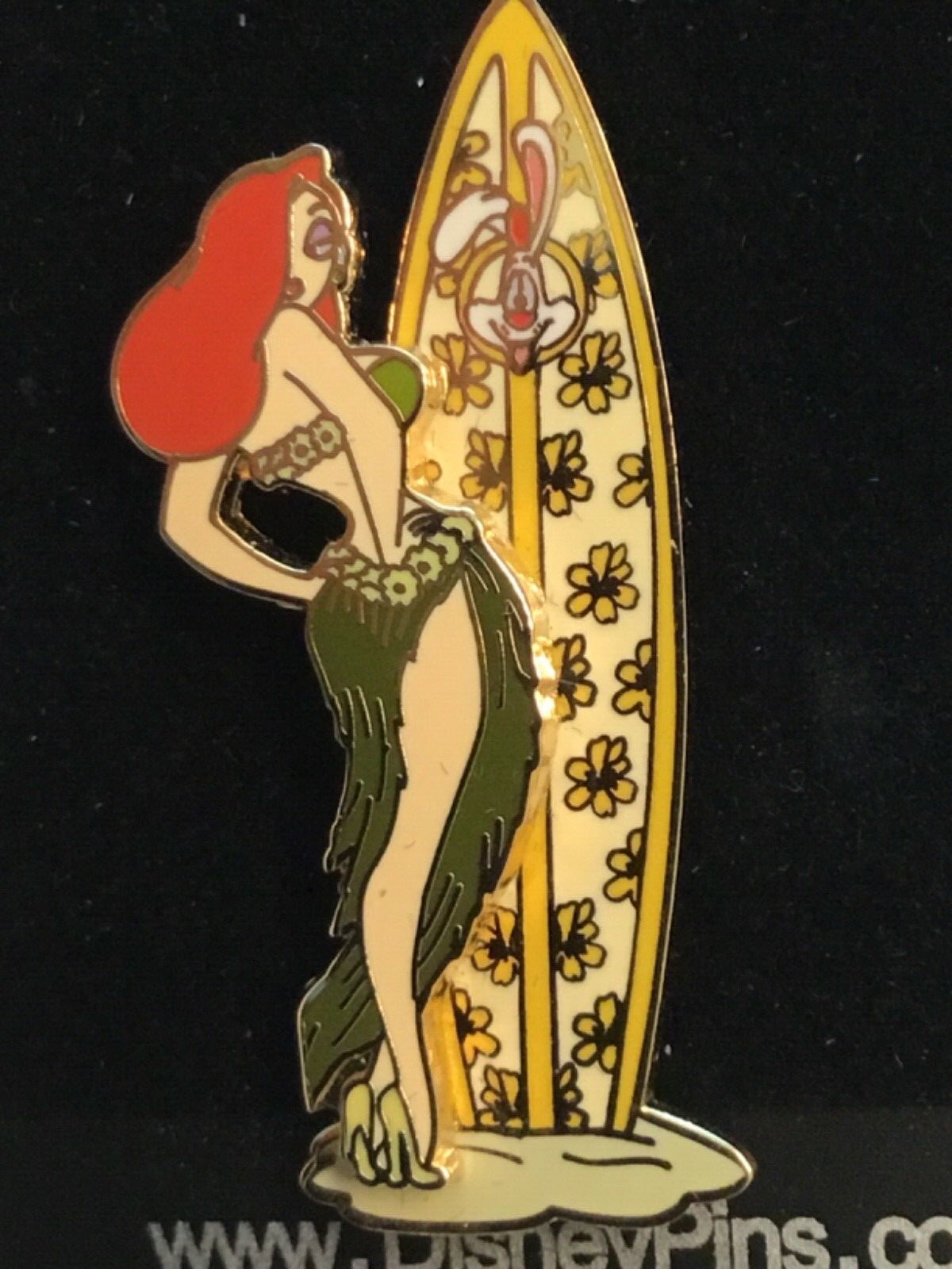 Rare Disney Pin Jessica Rabbit on Beach with Surfboard new on card L6