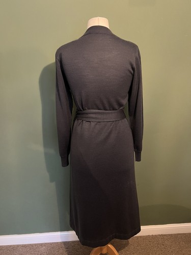 Abito Ian Peters mohair grigio cintura perle uk 10 vintage anni 80 - Foto 5 di 6