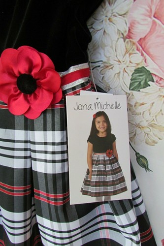 BNWT Black Velvet Tartan Party Occasion Dress  18-24 Age 2 JONA MICHELLE USA - Picture 3 of 12