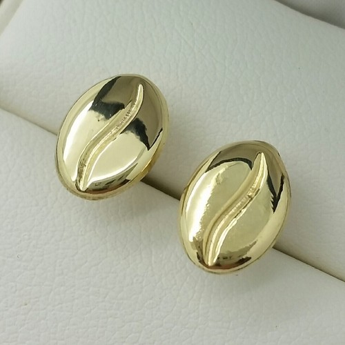 9ct Yellow Gold Coffee Bean Stud 