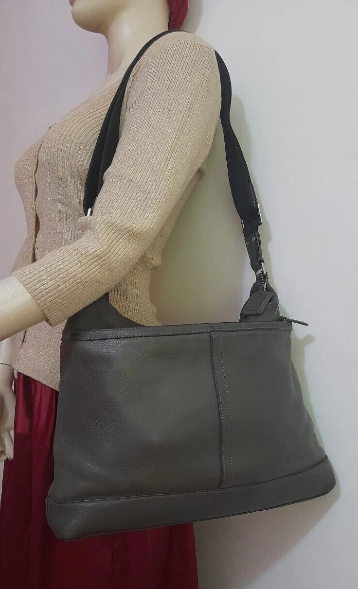 Borsa vintage Coach F70457 in morbida pelle morbida e morbida Messenger grigia tracolla resistente