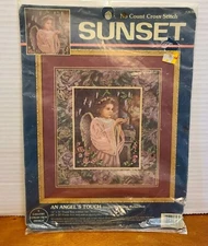 Sunset  "An Angel's Touch" No Count Cross Stitch 14" X 16" 13930
