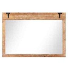 COSTWAY Farmhouse Wall Mirror 100 cm x 70 cm Rustic Barn Door Mirror