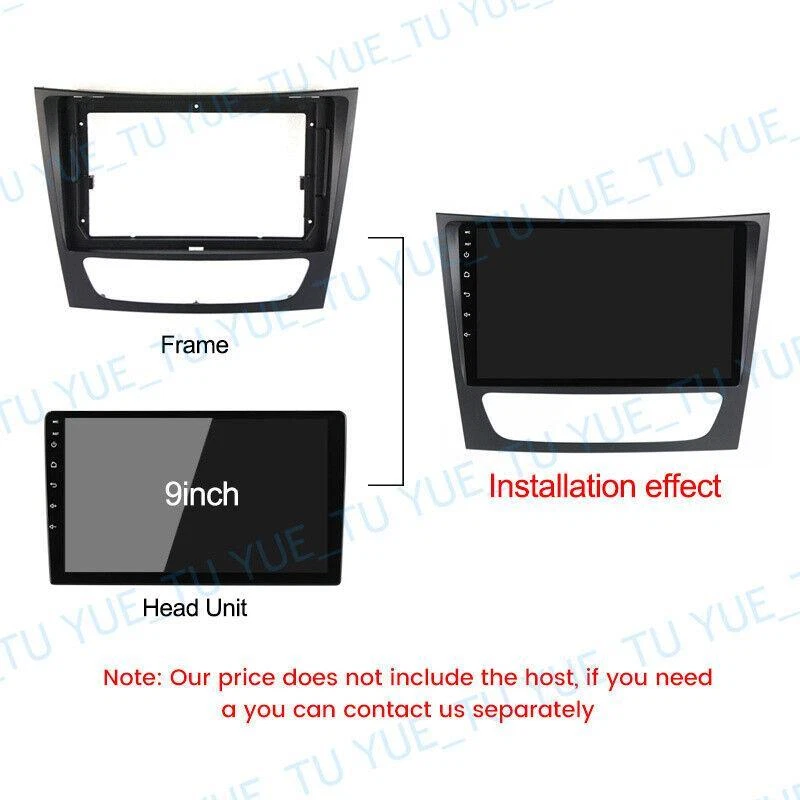 9'' Car Radio Stereo Frame Panel Fascia for Benz E-class W211 E200 E220 2002~10 - Image 2 of 4