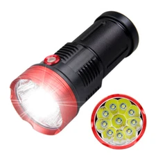 Super Bright 50000LM 10X LED Flashlight Torch Lamp Hunting Camping Hiking Light