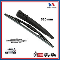 Partsline Wischerarm Heck FüR Smart Fortwo Coupé (450) 04-07 Schwarz 330 Mm