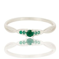 Split Shank Solitaire Emerald Ring Sterling Silver Engagement Rings Jewelry