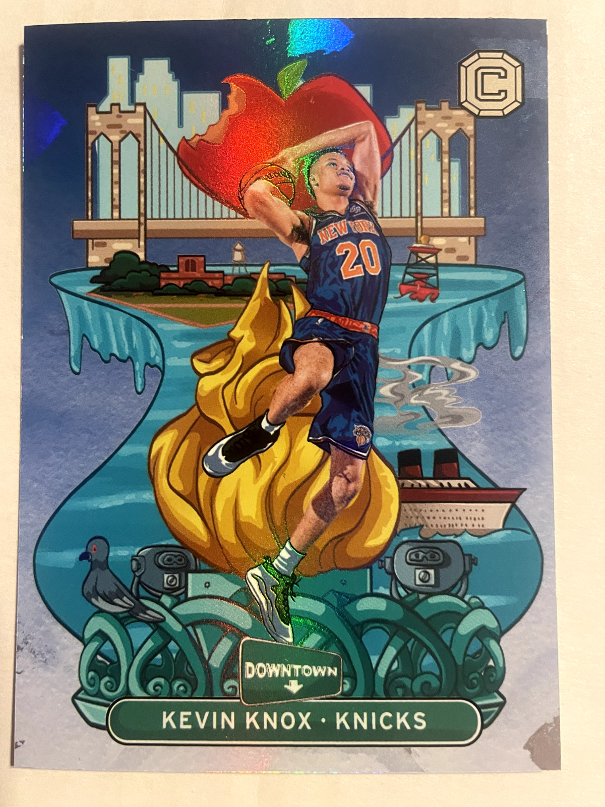 2018-19 Panini Cornerstones Kevin Knox RC Downtown #13 SSP Knicks Warriors Hot!!