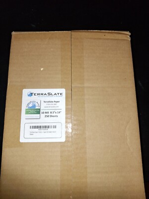 TerraSlate Waterproof Printer Paper | 10 Mil 120lb Cover  8.5'' x 14''  250 Sheets